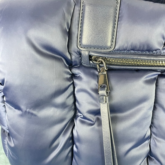 Sol And Selene Blue Quilted Puffer Large Tote Hand Bag - NO Shoulder Strap - Picture 2 of 10